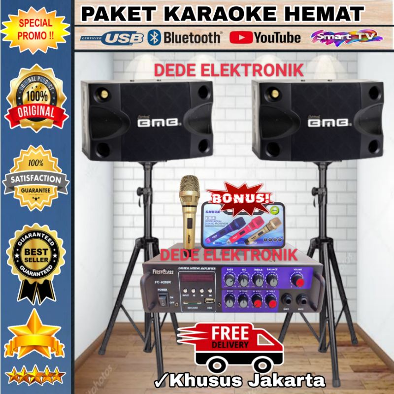 Jual Paket Speaker Karaoke Bmb 8 Inch Amplifier Bluetooth Usb Original