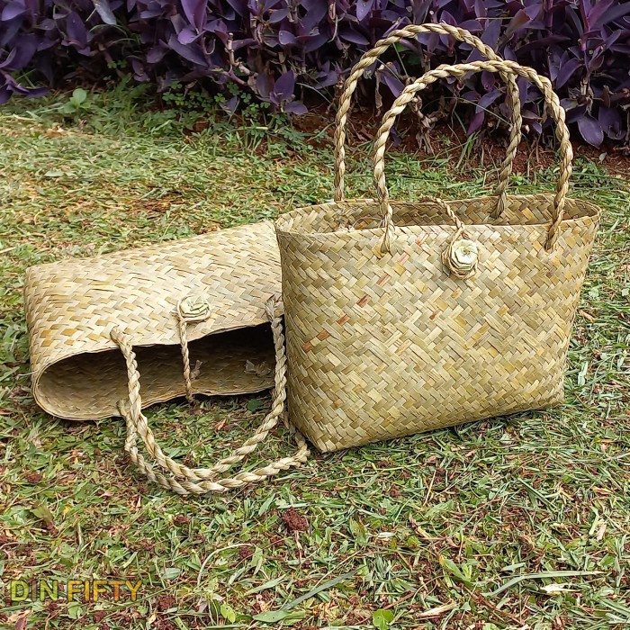 Tas dompet anyaman purun/bingkisan/souvenir/hampers/Ukuran S
