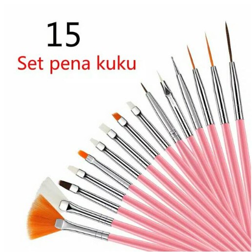 Kuas kutek nail art, Brush set 15 pcs Dotting Pen 5 pcs Kuas Nail Art Penghias Kuku Bundle/Kuas Nail Art/Nail Arts Brush Set