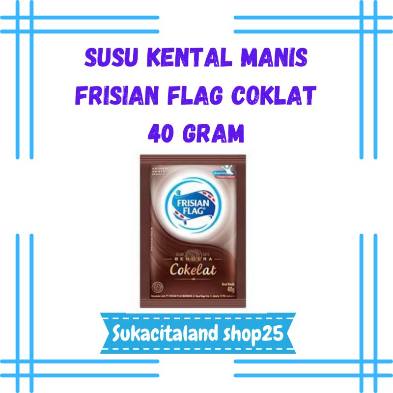 

susu kental manis Frisian flag 1 sachet 40 gram coklat & plain | susu bendera | skm | susu kental manis pelengkap minuman