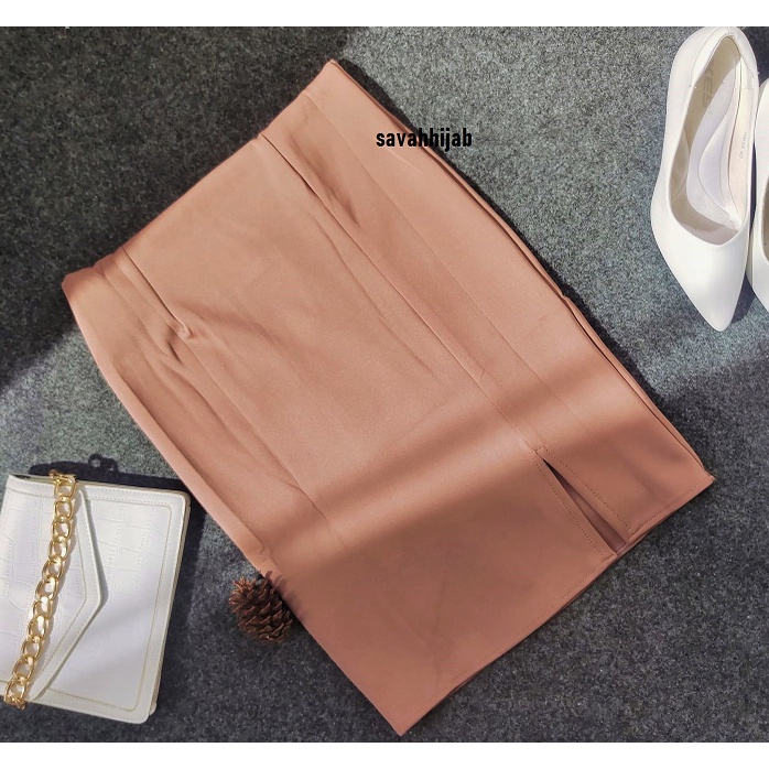 Rok  Pencil Skirt / Pensil Skirt / Rok Pensil / Rok Midi Wanita/ Sleting (Zipper) Belah Depan