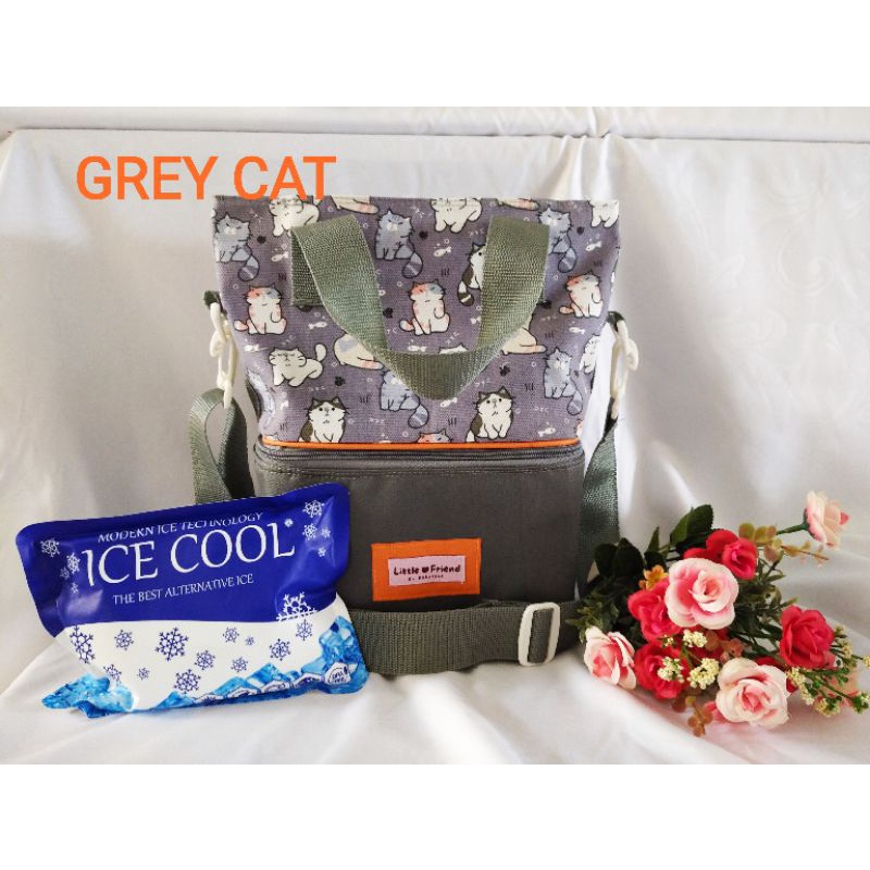 Tas cooler bag tas bekal tempat penyimpan asi susun FREE ice cool BESAR thermal bag kado bayi lahir