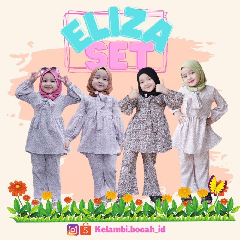 Almahyra Eliza Set [Tanpa Hijab] | Setelan Anak Perempuan | Oneset Anak | Setcel Anak