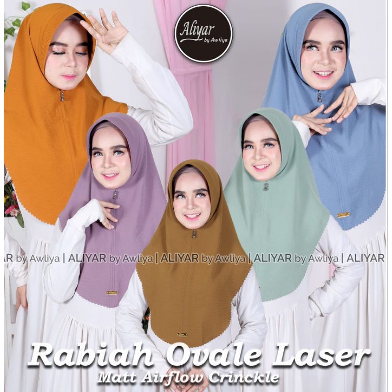 Bergo Rabiah Oval Laser Ori Aliyar By Awliya Hijab