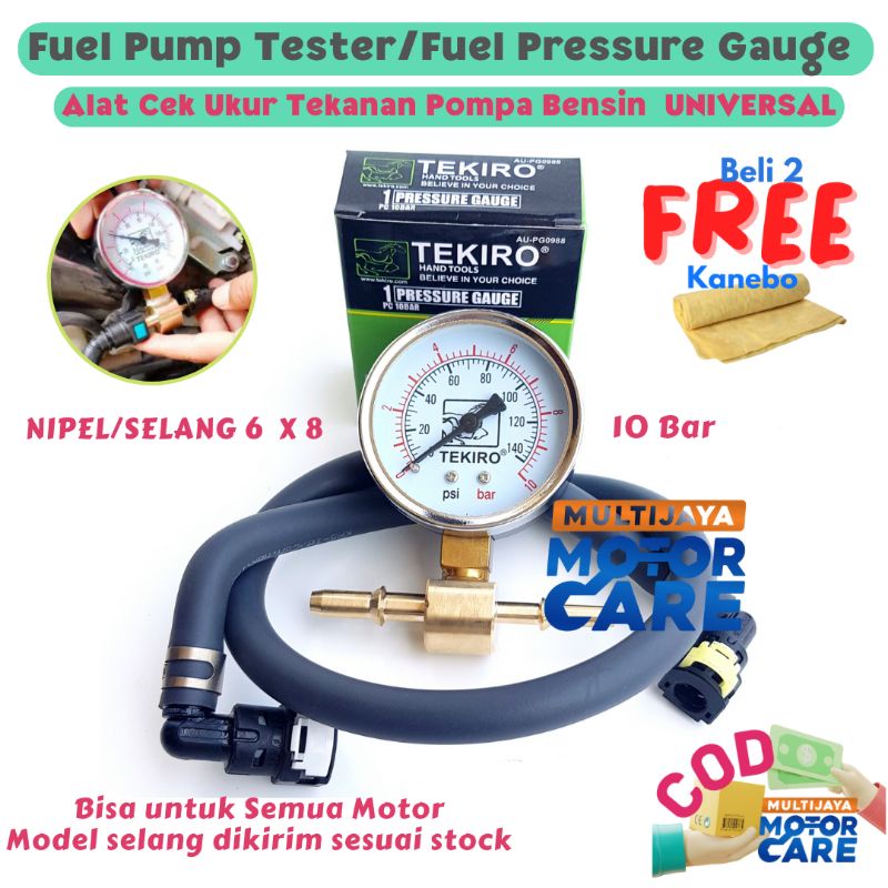 Fuel Pump Tester FPG Tekiro 6 x 8 Pressure Gauge UNIVERSAL 6x8 HONDA 6x6 Alat Cek Pengukur Tekanan Pompa Bensin Bahan Bakar Motor Injeksi FuelPumpTester