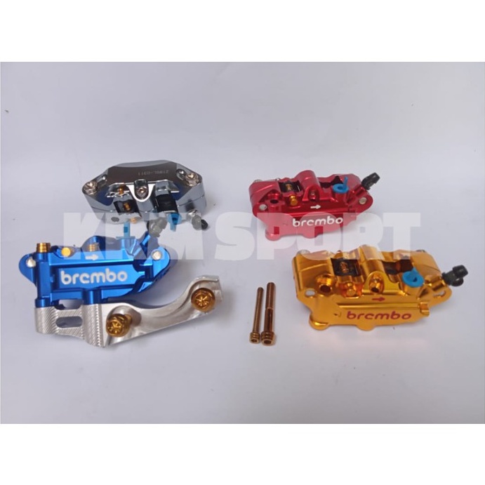 paket 3in1 pnp - pala babi kaliper monoblok 4 psiton blembo + baut kerucut set + breket monoblok Vix