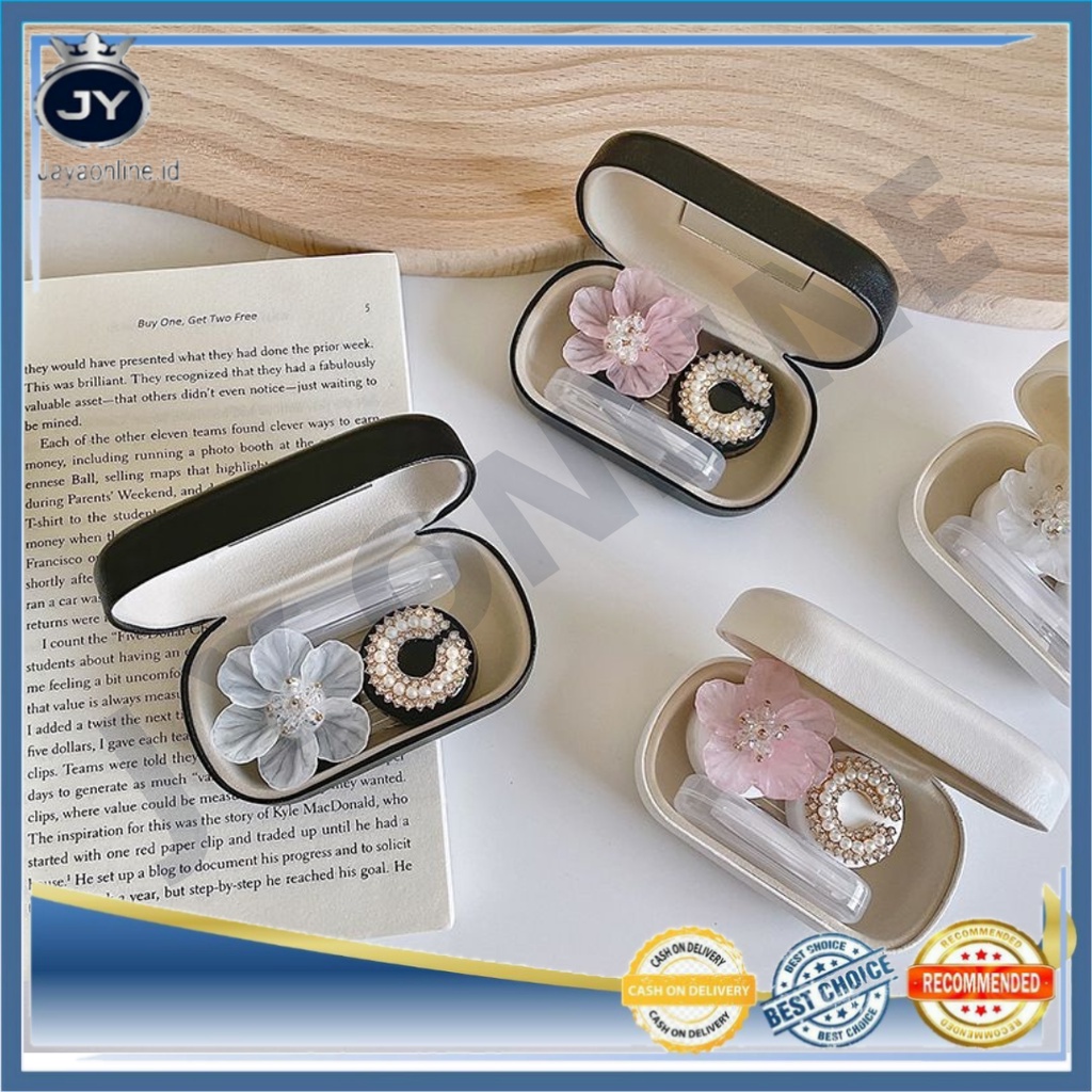 JY CL7 Soflens Case Premium / Tempat Soflens Timbul Model Bunga Estetik / Premium Kotak Penyimpanan Lensa Import