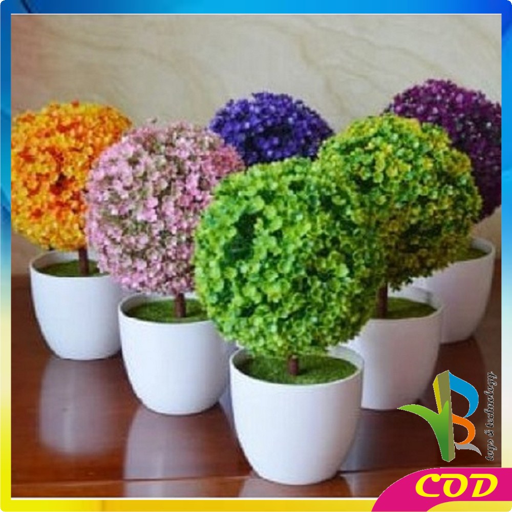 RB-C28-32 Ornamen Pot Bonsai Tanaman Bunga Pajangan Dekorasi Rumah Tanaman Hias Plastik Murah Import