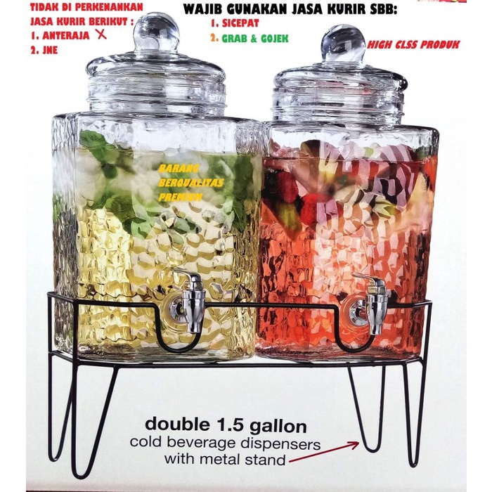 Jual Toples Dispenser Kaca Pcs Toples Kran Toples With Metal Stand Shopee Indonesia