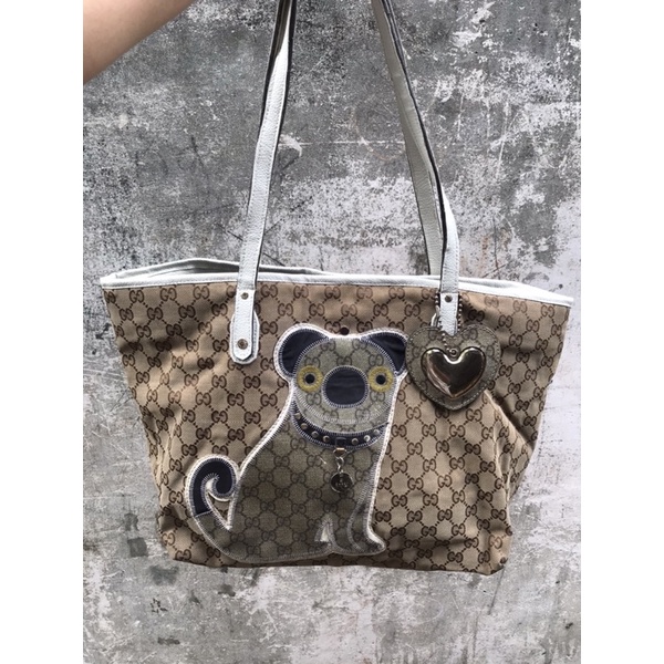 Gucci tote bag 0ri canvas mix leather