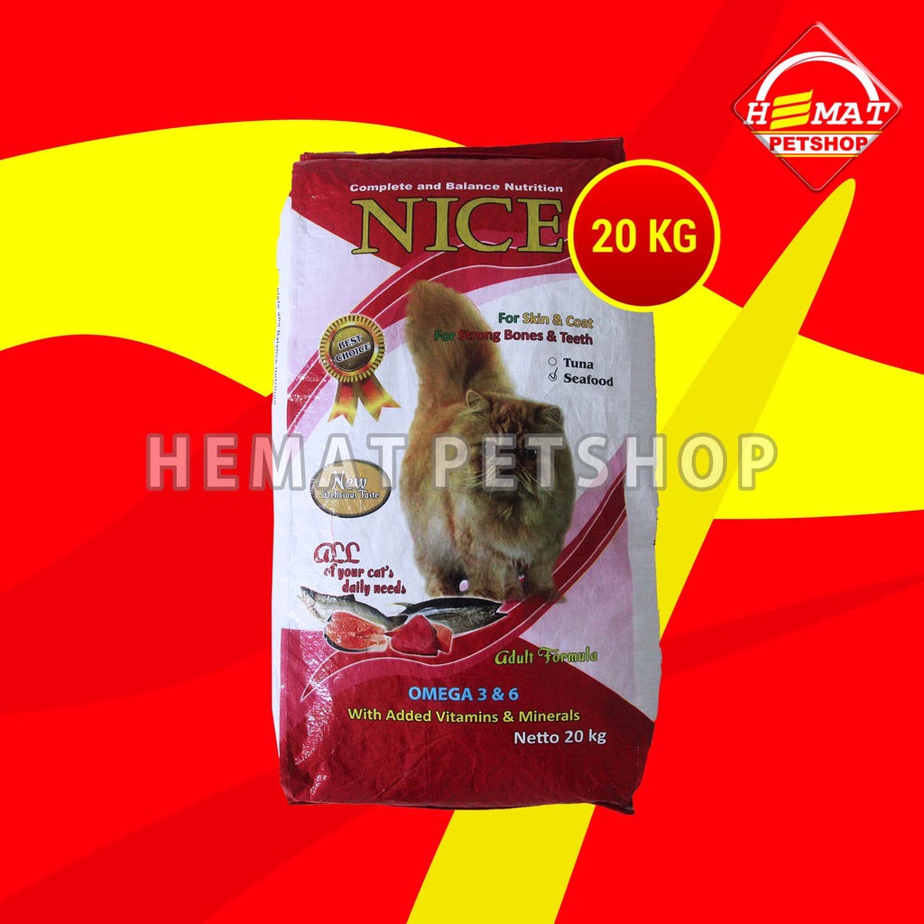 Nice Cat Food 20 Kg / Makanan Kucing / Tuna / Seafood