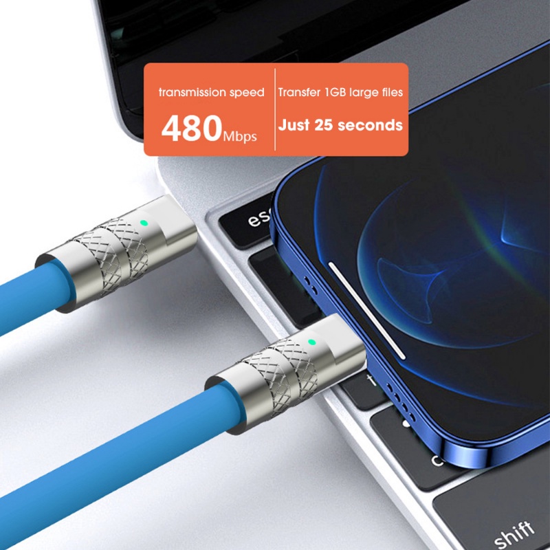 6a Kabel Data / Charger USB Tipe C Ke USB Tipe-C Fast Charging Bahan Aluminum Alloy