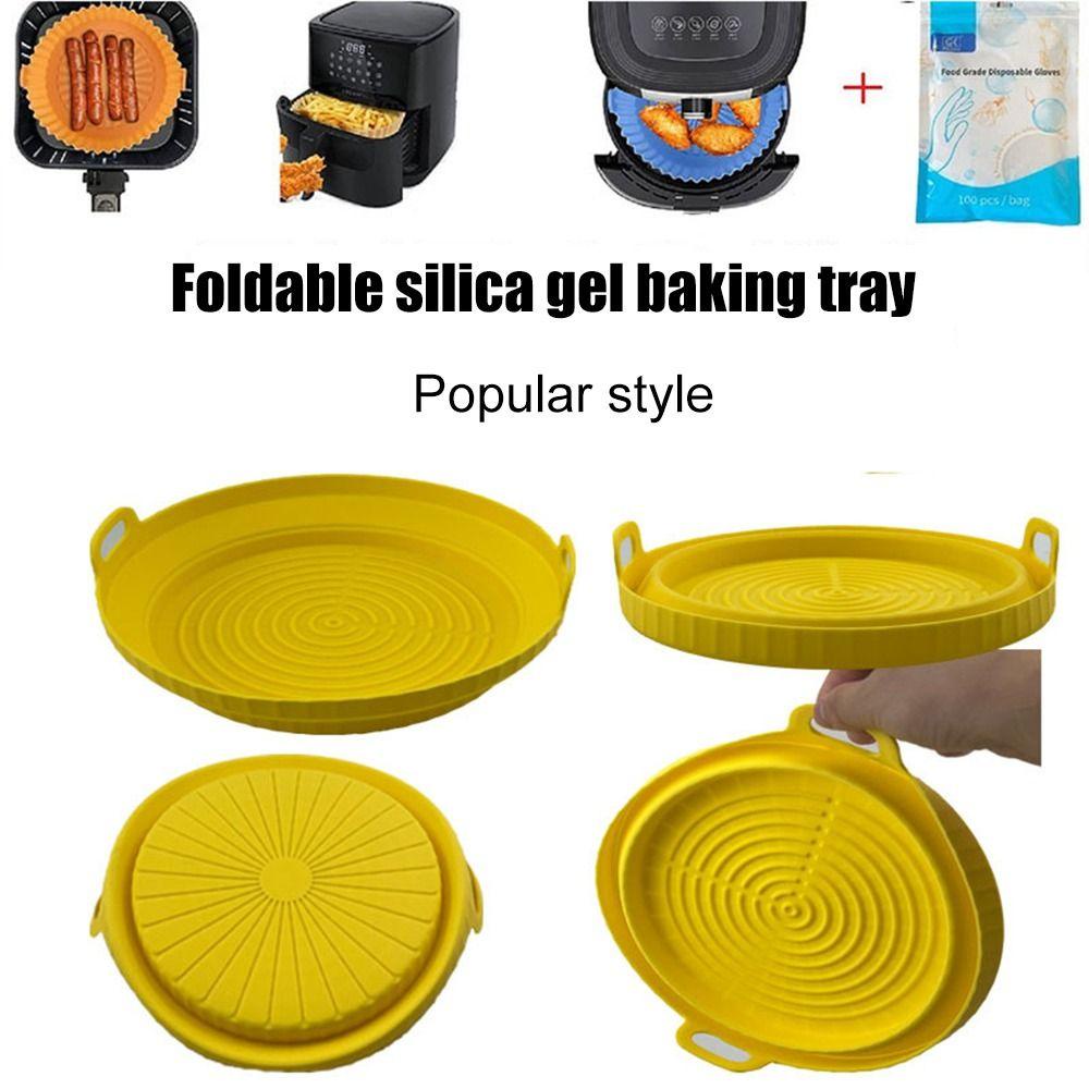 Solighter Bulat Silikon Panci Pengganti Masak Reusable AirFryer Aksesoris Baking Basket