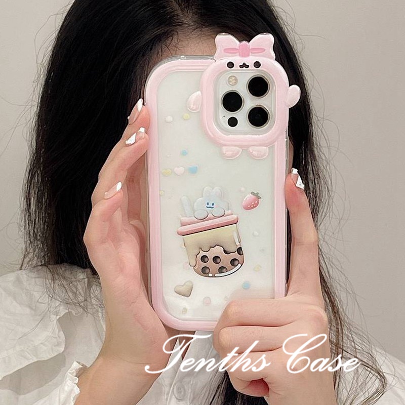 REDMI Redmi12 10C 9A 9C 9T Note12 11 Pro+10 Pro 9T Mi12 Poco M4 Pro X3 GT Minuman Panas Lovely Bear Phone Case Soft Cover Pelindung