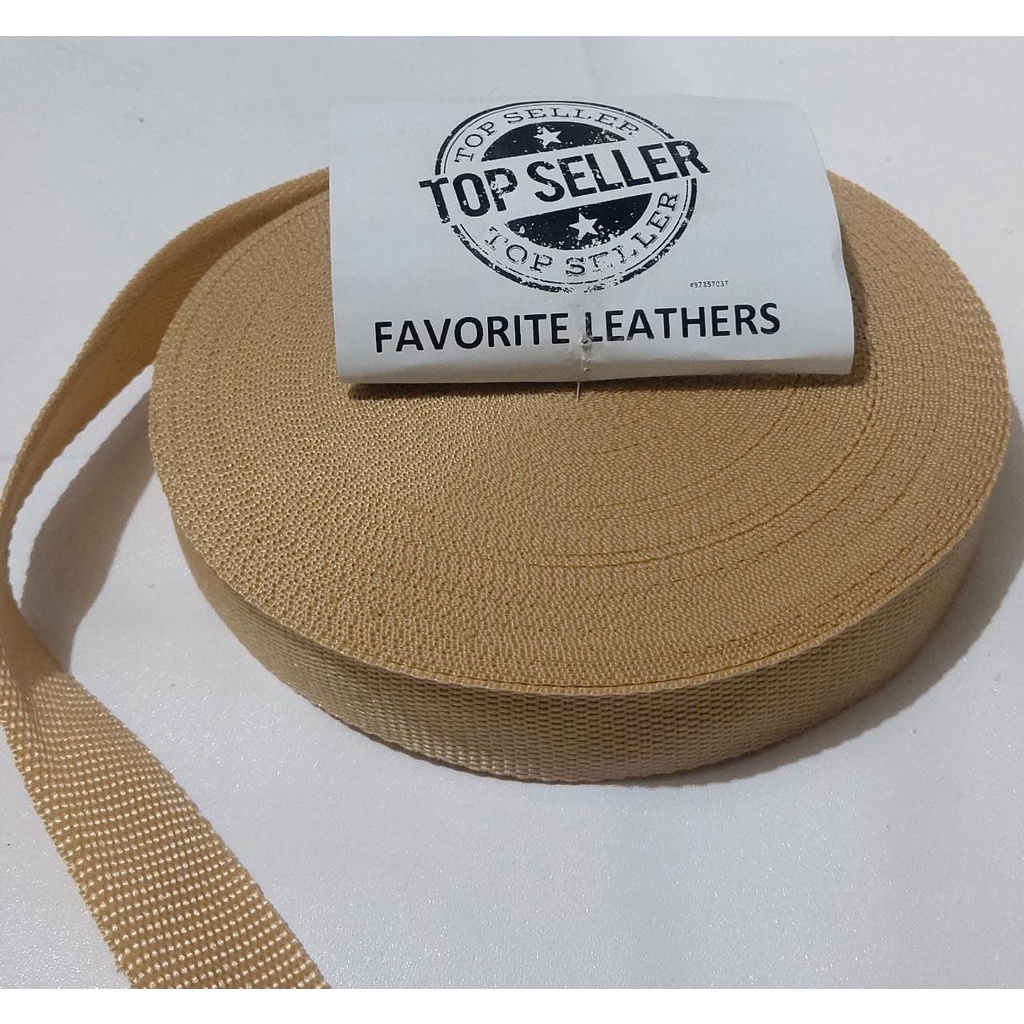Nylon Webbing KK25 UKURAN 2,5CM /25MM / UKURAN 24METER / HARGA PER ROLL WARNA CREAM TUA