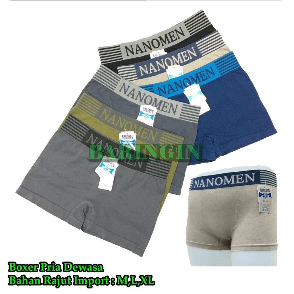 Celana Dalam Pria Dewasa ISI 3 PCS-Boxer Cowok Distro- Boxer Cowok Distro Bahan Rajut IMPORT