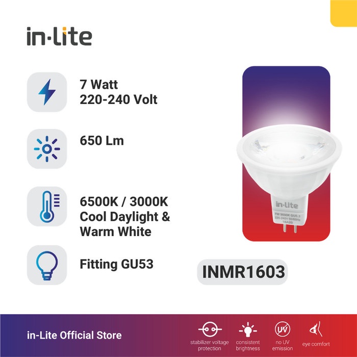 LAMPU MR16 MR 16 INLITE IN-LITE 7W 7Watt 7 WATT