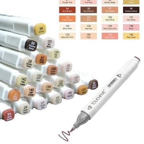 

Touchfive Skin Color 12 / 24 Pcs Twin Marker Skin Color Designer - 24 Pcs Skin