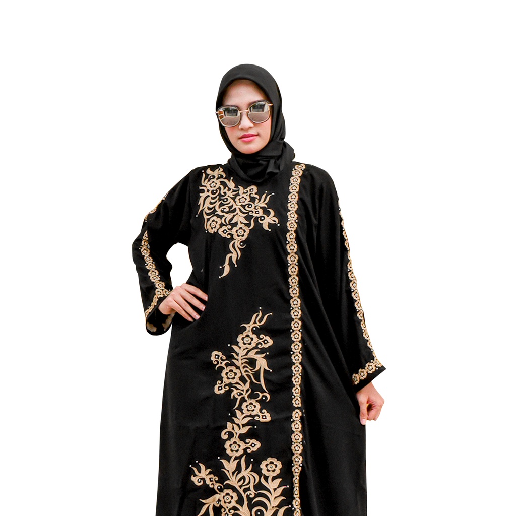 Salaf Boutique Of Abaya-Abaya Gamis Hitam Turkey Bahan Jetblack-dress hitam muslim-abaya dubai-gamis abaya turkey-gamis hitam arab 908