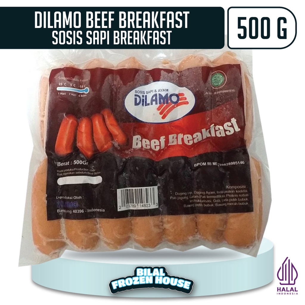 

Dilamo Sosis Beef Breakfast - Sosis Sapi & Ayam - 500gr - 1kg