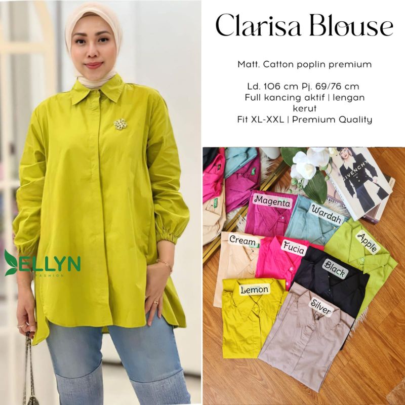 Clarisa Blouse,Bahan Catton Poplin Premium