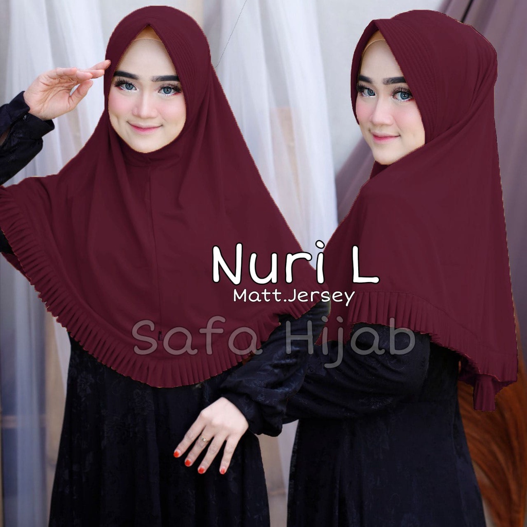 Jilbab Bergo Jersey Premium HIjab Instan Nuri L Termurah Safa Hijab