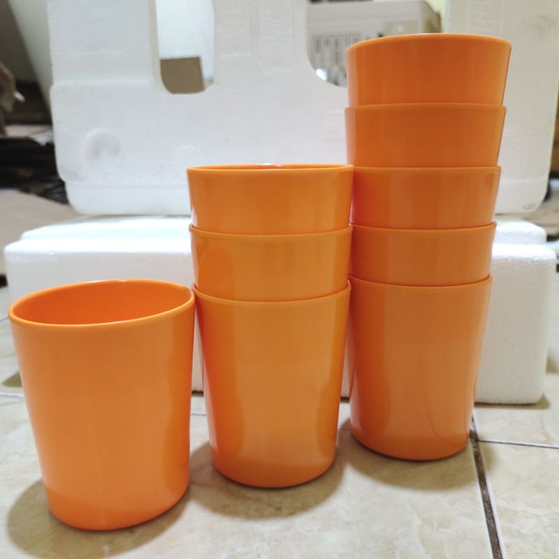 gelas melamin unica isi 12pcs  /gelas melamin unica kode230 termurah gelas melamin unica polos warna