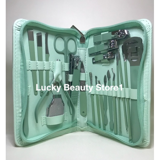 22 pcs Set Gunting Kuku Stainless Steel Kit Alat Kecantikan Manicure Pedicure Kutikula Telinga Bersih kredo bulu hidung