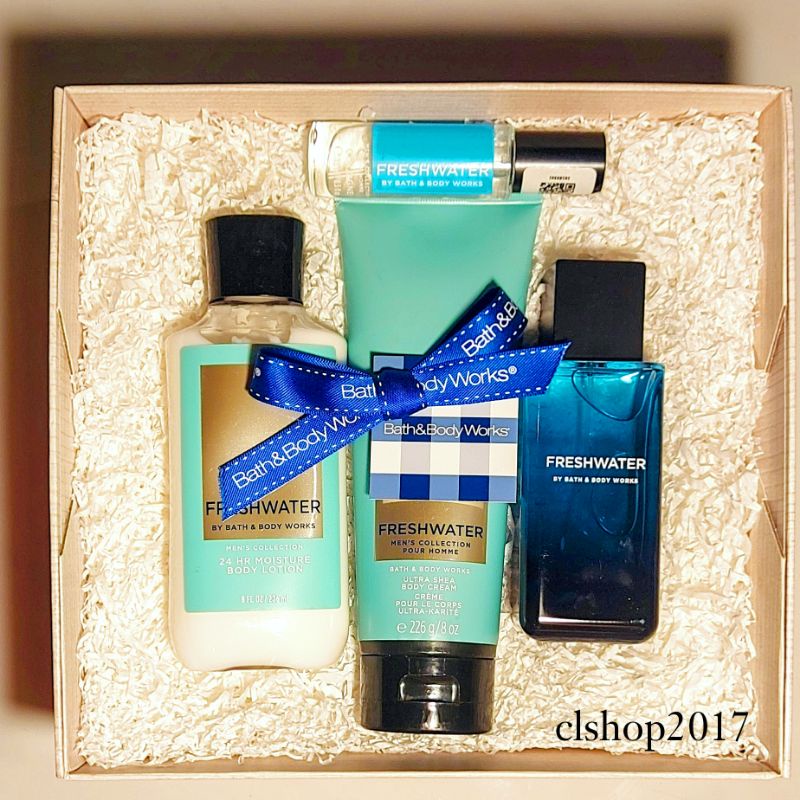 BBW MEN FRESHWATER GIFT SET PAKET BATH &amp; BODY WORKS