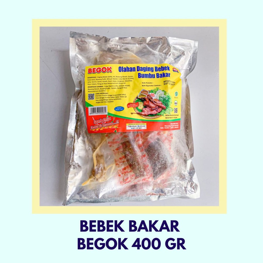 Bebek Ukep Bakar (1 Ekor) 400gr + Bumbu + Sambal