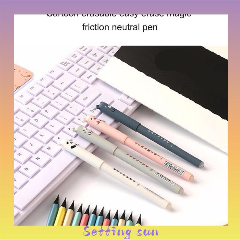 Set Pena Gel yang Dapat Dihapus Batang Isi Ulang Ballpoint yang Dapat Dicuci Menangani Alat Tulis Perlengkapan Tulis Sekolah TN