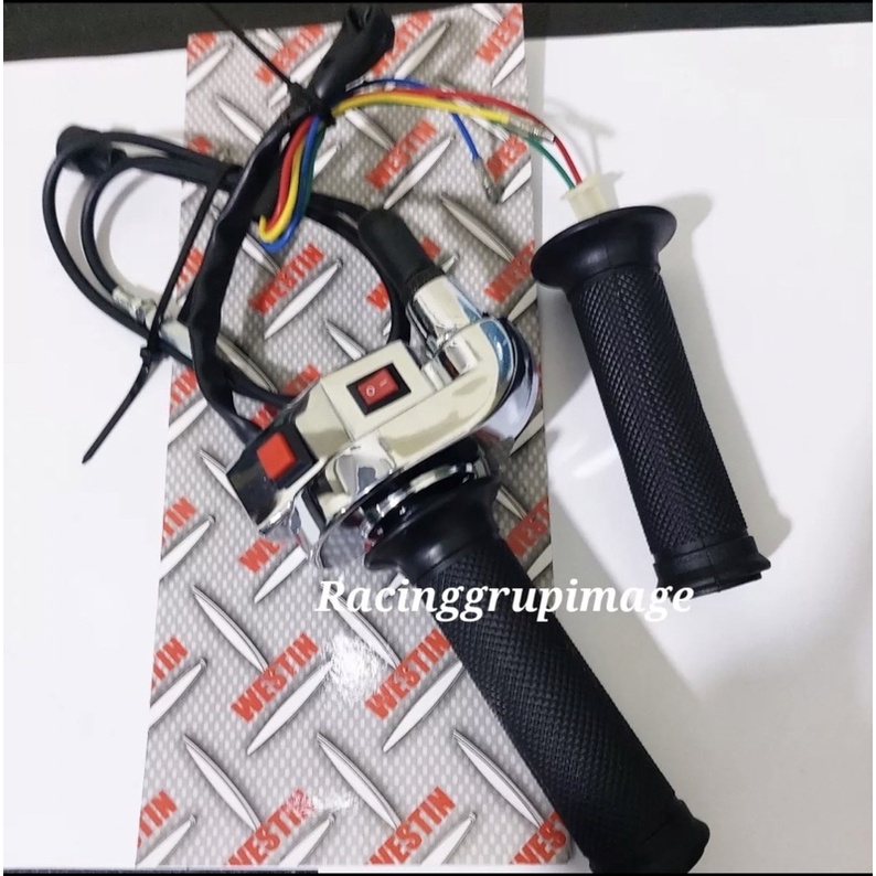 GAS SPONTAN BUNGBON TOMBOL + GRIP BISA UNIVERSAL MOTOR SATRIA FU, VIXION, MX, SUPRA, JUPITER, VEGA, RX KING, SMASH, SHOGUN, TIGER, RXZ