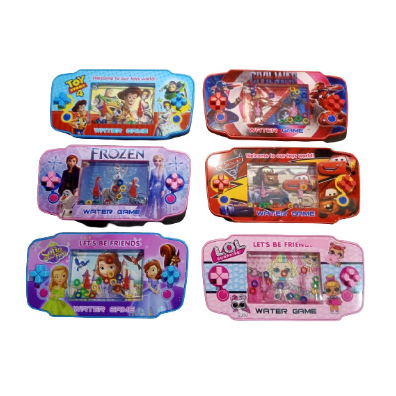 388 - 1 mainan water game psp super slime gambar 6 kartun berbeda / mainan game air jadul model terbaru