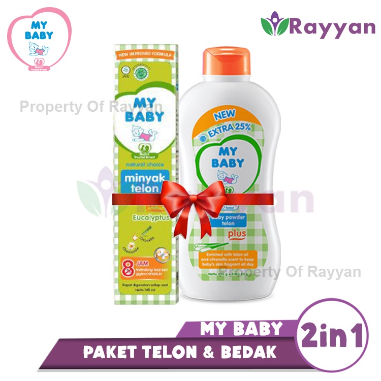 [MP]Paket Bedak + Telon Murah My Baby Paket Telon 150 ML + Bedak 125 Gram | MB-B | My Baby Powder 125gram Telon Plus 150ml