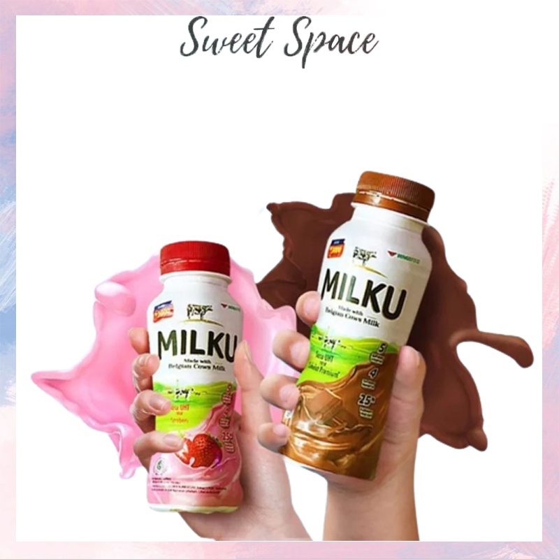 MILKU SUSU COKLAT DAN STRAWBERRY 200ML PER 1 PCS [SWEETSPACE]