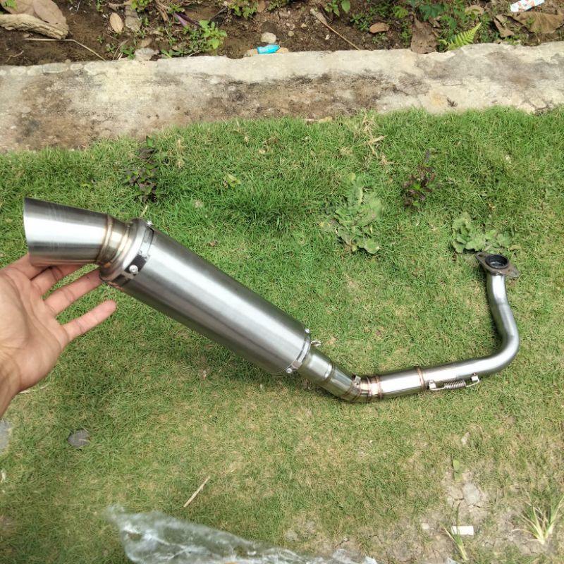 knalpot racing polos thailand custom inlet 38 fullset knalpot racing AEROX BEAT SCOOPY VARIO MIO NMA