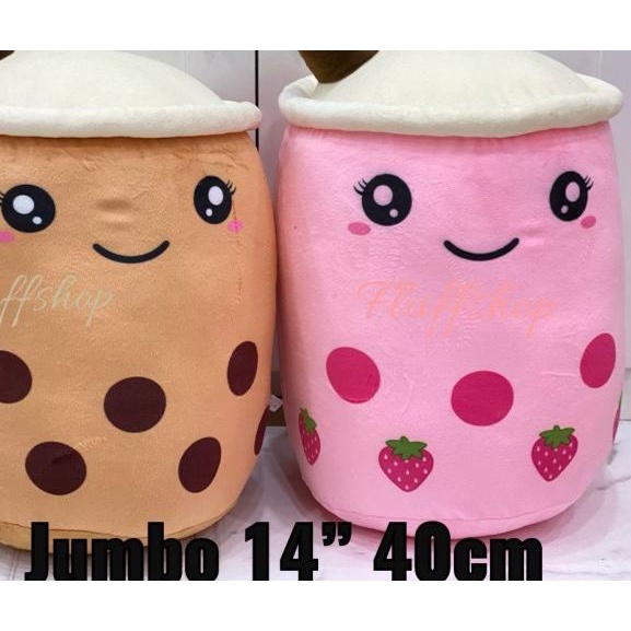 Boneka Bubble Boba Brown Sugar Milk tea Jumbo - Pink Strawberry