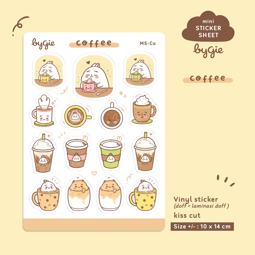 

Vinyl Mini Sticker Sheet - Coffee