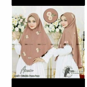 Jilbab Crinkle Pompom Semi Jumbo by SN Hijab