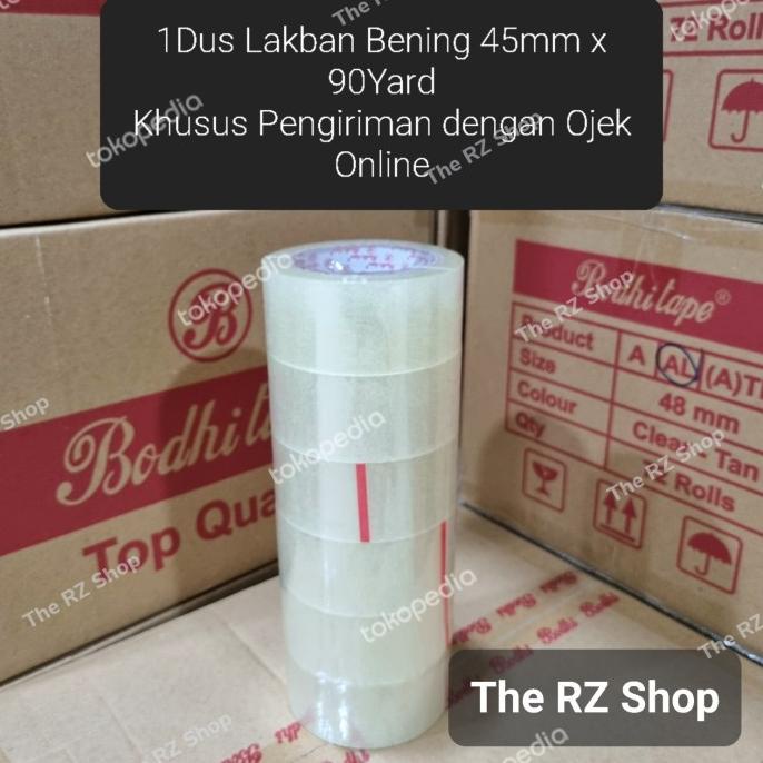 

1Dus Lakban Bening 45mm x 90Yard Khusus Ojol, Lakban Bening 90Yard