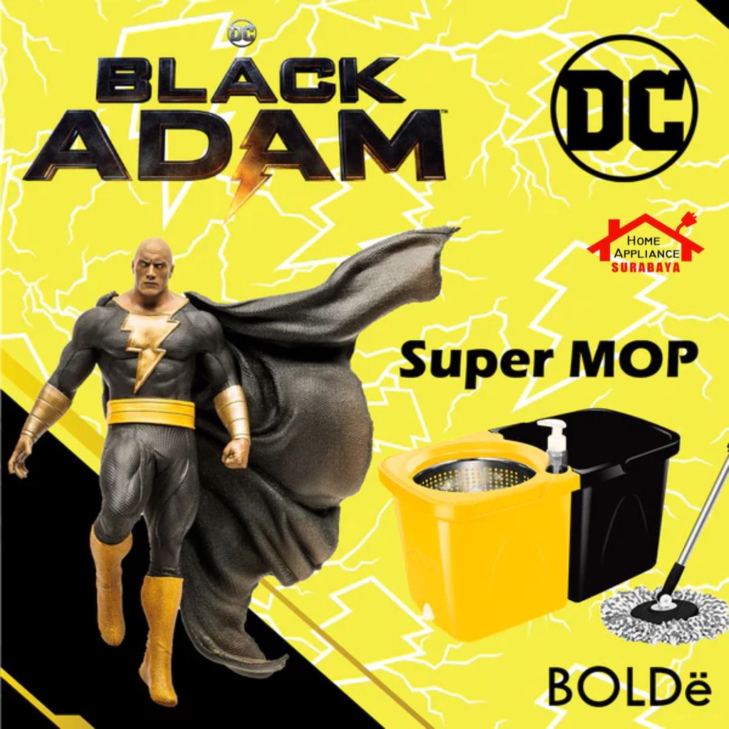 BOLDe Alat Pel Putar Pembersih Lantai BOLDe Super Mop DOUBLE SIDE / Black Adam Edition