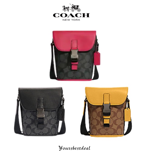 Coach Track small Flap Crossbody In Signature Canvas 3134