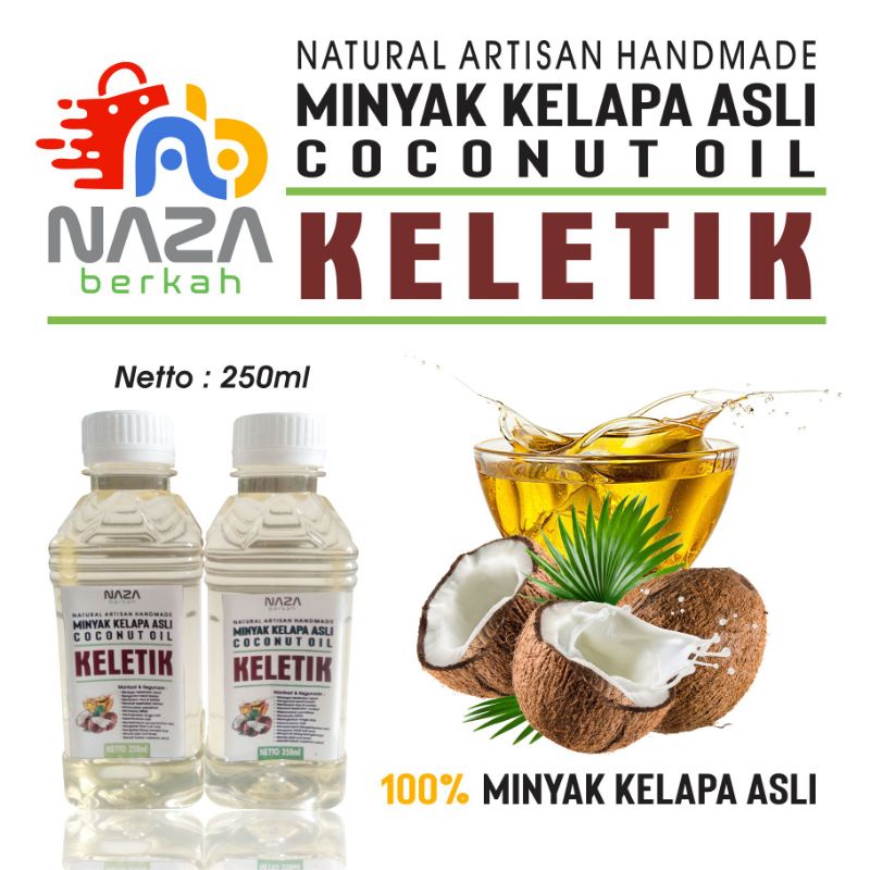 

Minyak Kelapa Keletik 250 ml - Murni 100% Asli - Untuk Rambut - Bayi - Mpasi - Bumil - Goreng - Urut