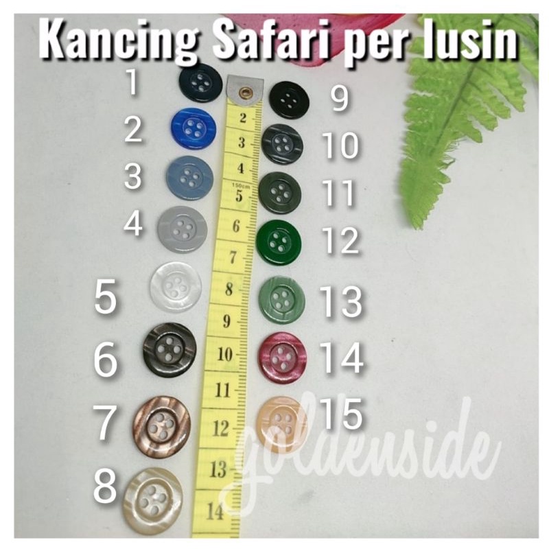 Kancing Safari 1.5cm Kancing Jas Kancing kemeja per lusin