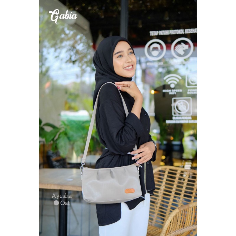 Gabia - Tas Ayesha Stripe Bag berbahan Kulit Sintetis Waterproof Anti Air dan Jamur | Tas Tali Panja