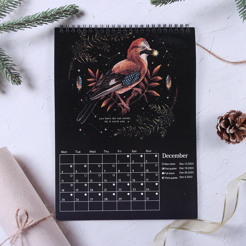 Kalender Imlek Nanas Dark Forest Creatures Hadiah Tahun Baru Kalender Kantor Bergambar Asli2023Histories Animals Jadwal Dinding Dapat Digantung