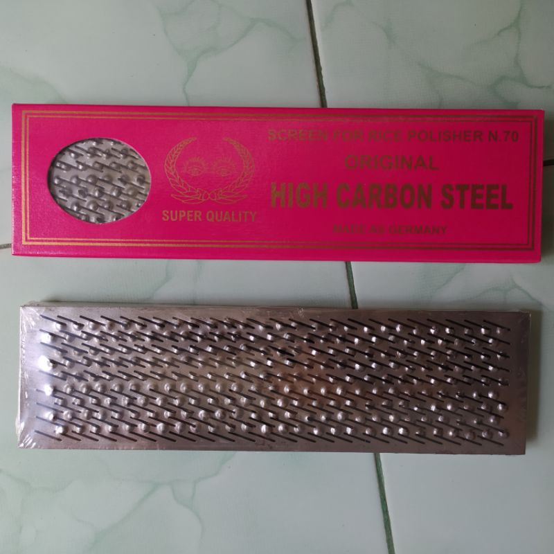 sarangan saringan padi screen N70 stainless (monel) satu set (isi 6 biji) nok utuh dan nok pecah