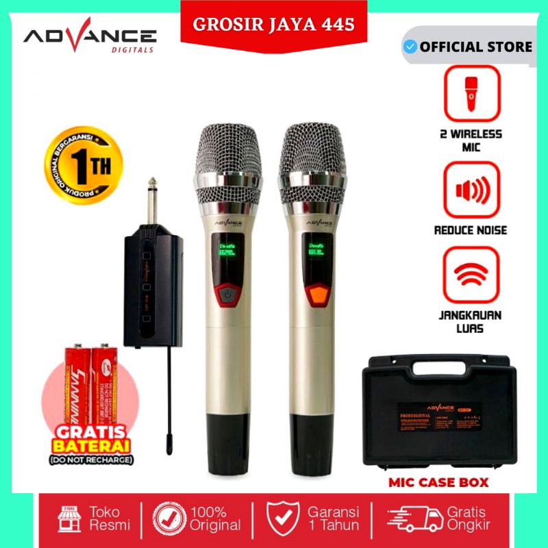 【Ready+Bisa dikirim hari ini】Advance Mic Wireless/Microphone/Mic double UHP Digital mikropon due 203