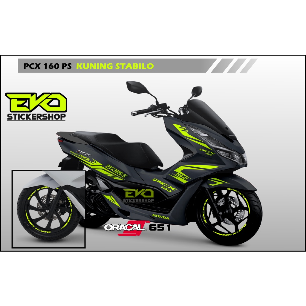Sticker PCX 160 HITAM Cutting Stiker New Pcx STABILO Oracal