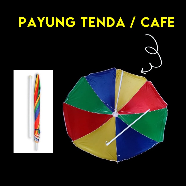 Payung Tenda DIAMETER 200 CM Besar Jumbo Buat Jual Jualan Cafe Bazar Taman Pantai Outdoor